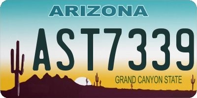 AZ license plate AST7339