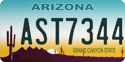AZ license plate AST7344