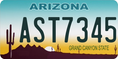 AZ license plate AST7345