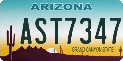 AZ license plate AST7347