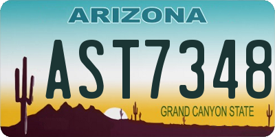AZ license plate AST7348