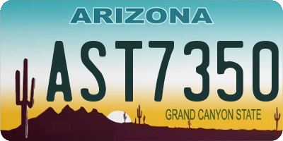 AZ license plate AST7350
