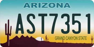 AZ license plate AST7351