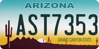 AZ license plate AST7353