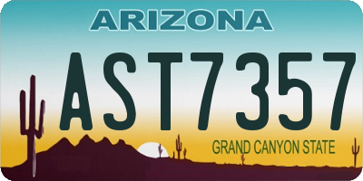 AZ license plate AST7357