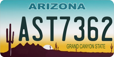 AZ license plate AST7362