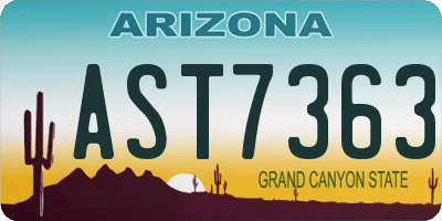 AZ license plate AST7363