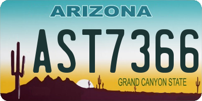 AZ license plate AST7366