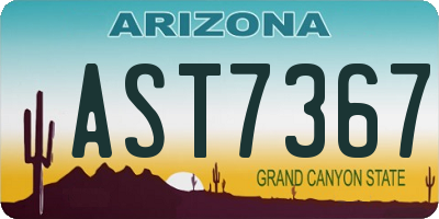 AZ license plate AST7367