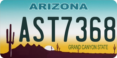 AZ license plate AST7368