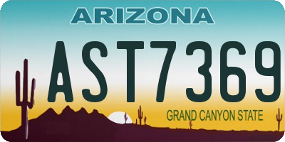 AZ license plate AST7369