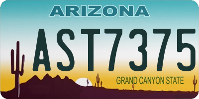 AZ license plate AST7375