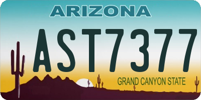 AZ license plate AST7377