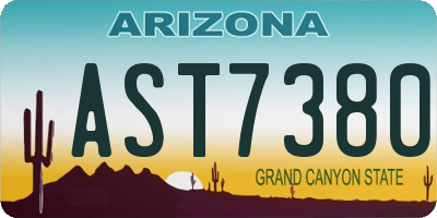AZ license plate AST7380