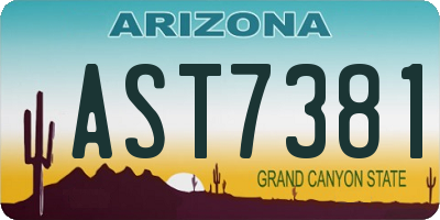 AZ license plate AST7381