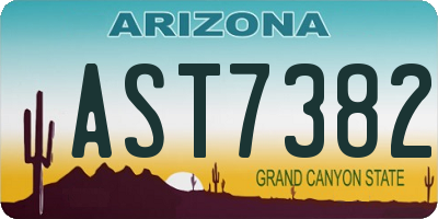AZ license plate AST7382