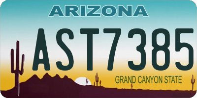 AZ license plate AST7385