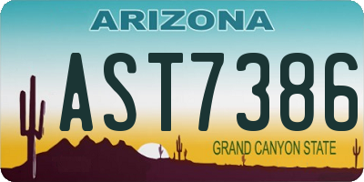 AZ license plate AST7386