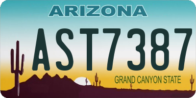 AZ license plate AST7387