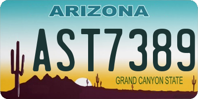 AZ license plate AST7389