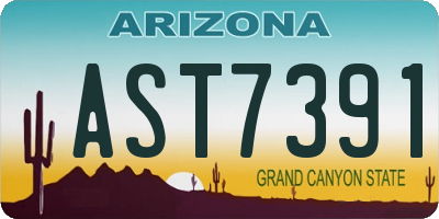 AZ license plate AST7391
