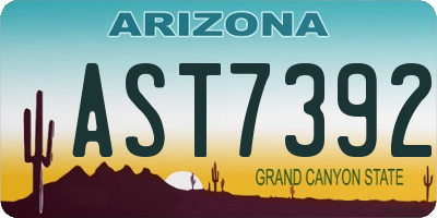 AZ license plate AST7392