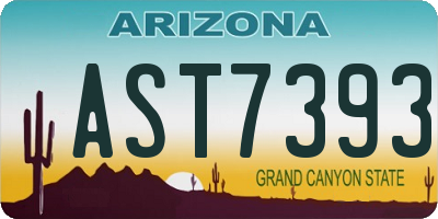AZ license plate AST7393