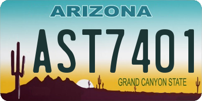 AZ license plate AST7401