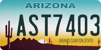 AZ license plate AST7403