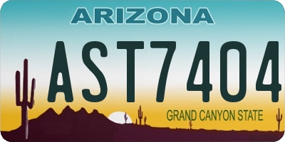 AZ license plate AST7404
