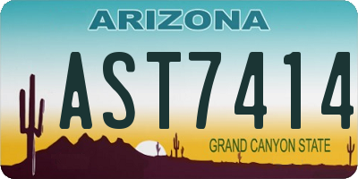 AZ license plate AST7414