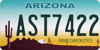 AZ license plate AST7422