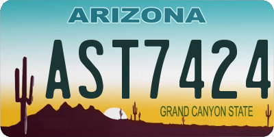 AZ license plate AST7424