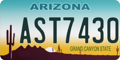 AZ license plate AST7430