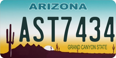 AZ license plate AST7434