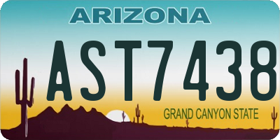 AZ license plate AST7438