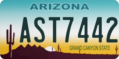 AZ license plate AST7442