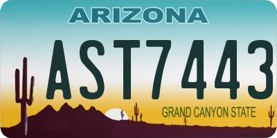 AZ license plate AST7443