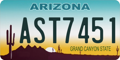 AZ license plate AST7451
