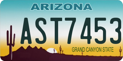 AZ license plate AST7453