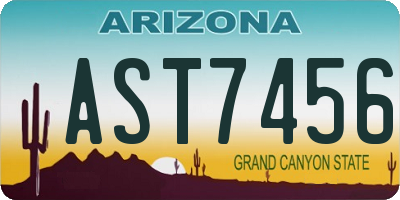 AZ license plate AST7456