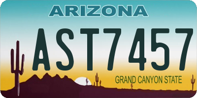 AZ license plate AST7457