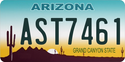 AZ license plate AST7461