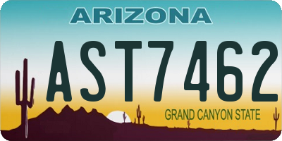 AZ license plate AST7462