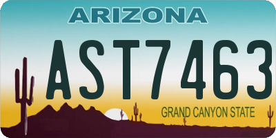 AZ license plate AST7463