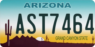AZ license plate AST7464