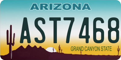 AZ license plate AST7468