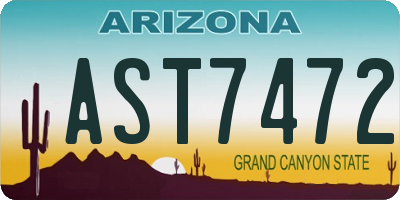 AZ license plate AST7472