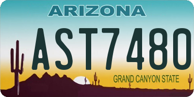 AZ license plate AST7480