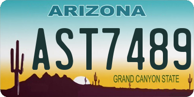 AZ license plate AST7489